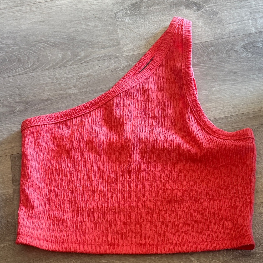 American Eagle Outfitters Red Asymmetrical Crop Top